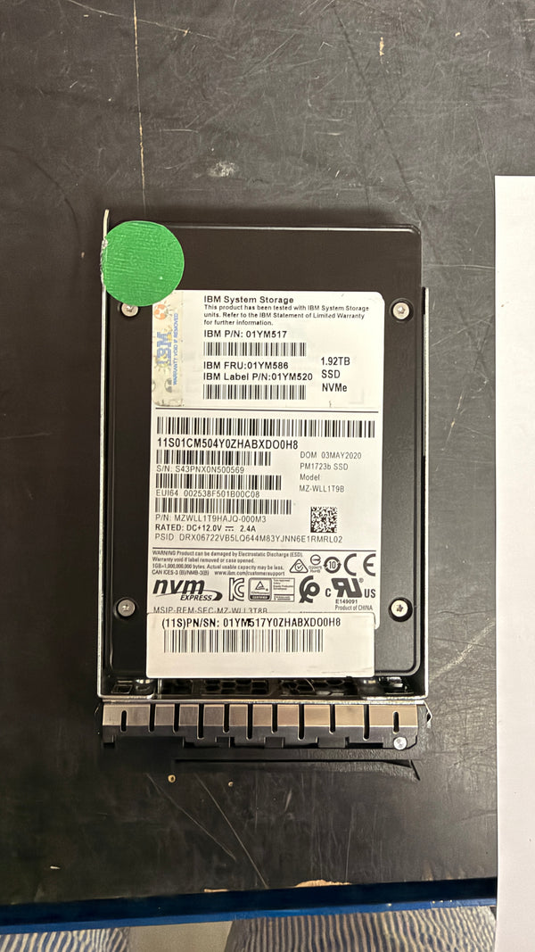 Refurbished IBM 01YM586 1.92TB NVMe SSD (SFF)