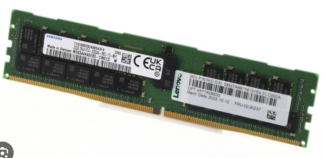 Lenovo 02JK237 32GB DDR4 3200MHz RDIMM Memory Module